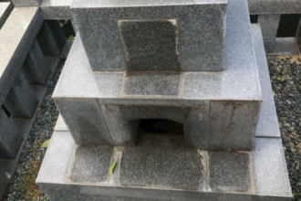 【墓石クリーニング】一宮市対応｜名古屋市緑区｜水垢・黒ずみ除去｜施工事例 Before