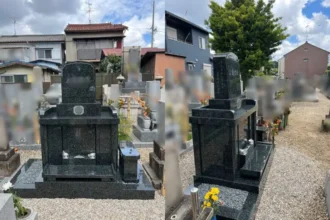 【新規墓石建立】一宮市対応｜名古屋市瑞穂区｜インド緑｜オーダーデザイン墓｜施工事例