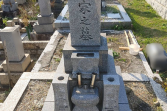 【墓所クリーニング】一宮市対応｜名古屋市天白区｜水垢・汚れ除去｜施工事例 Before