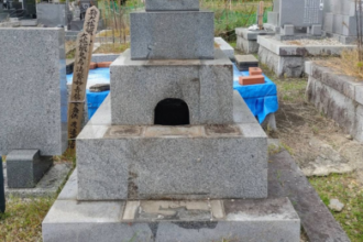 【墓石クリーニング】一宮市対応｜東郷町｜水垢・黒ずみ除去｜施工事例 Before