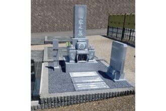 【新規墓石建立】一宮市対応｜大府市 知北霊園｜8寸和型墓石（免振施工）｜施工事例