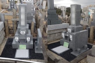 【新規墓石建立】一宮市対応｜名古屋市 八事霊園｜8寸3段墓石｜施工事例